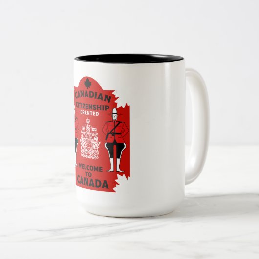 Kanadische Staatsbürgerschaftsfeier Zweifarbige Tasse (VorderseiteRechts)
