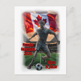 Kanadische Statue feiert Fußball auf einem Feiertagspostkarte
