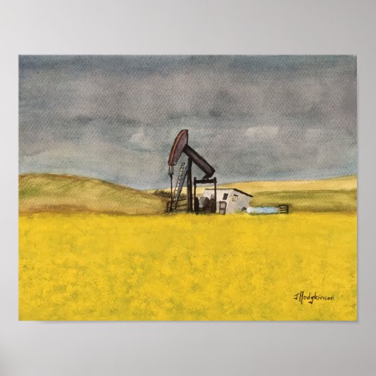 KANADISCHE SZENE: ALBERTA PRAIRIES WATERCOLOR POSTER (Vorne)