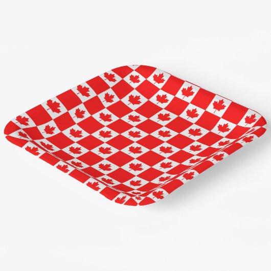Kanadische Teller auf dem kanadischen Flaggenplatz (Gewinkelt)