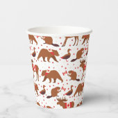 Kanadische Tiere am Tag Kanada Pappbecher (Rückseite)