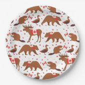 Kanadische Tiere am Tag Kanada Pappteller (Vorderseite)