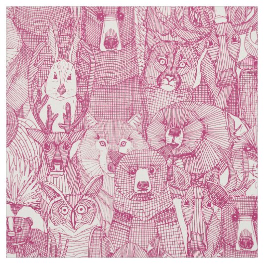 Kanadische Tiere Kirschperle Stoff (Muster)