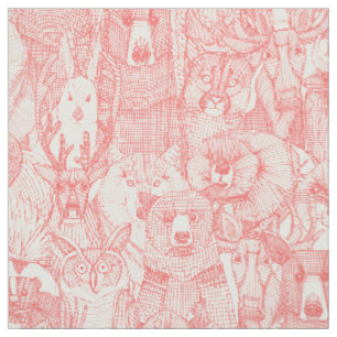 kanadische Tiere koralle rosa halbe Perle Stoff