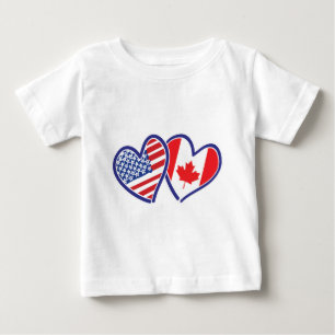 Kanadische und amerikanische Flaggenhörer Baby T-shirt