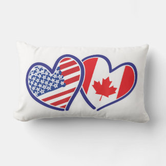 Kanadische und amerikanische Flaggenhörer Lendenkissen