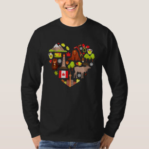 Kanadische Vintage Symbole Kanada Flaggenblatt Aho T-Shirt
