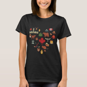 Kanadische Vintage Symbole Kanadas Flaggenmarschad T-Shirt