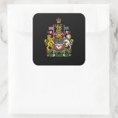 Kanadische Wappen, Kanada Quadratischer Aufkleber (Tasche)