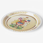 Kanadische Wappendecke Pappteller (Schrägansicht)