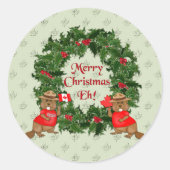 Kanadische Weihnachten Runder Aufkleber (Vorderseite)