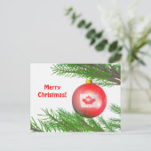 Kanadische Weihnachtsbaumdekoration Feiertagspostkarte (Stehend Vorderseite)