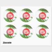 Kanadische Weihnachtsbaumdekoration Runder Aufkleber (Blatt)