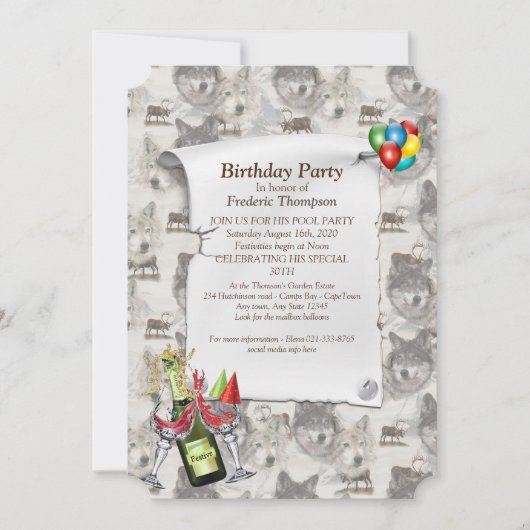 Kanadische Wildtiere Einladung (Vorderseite)