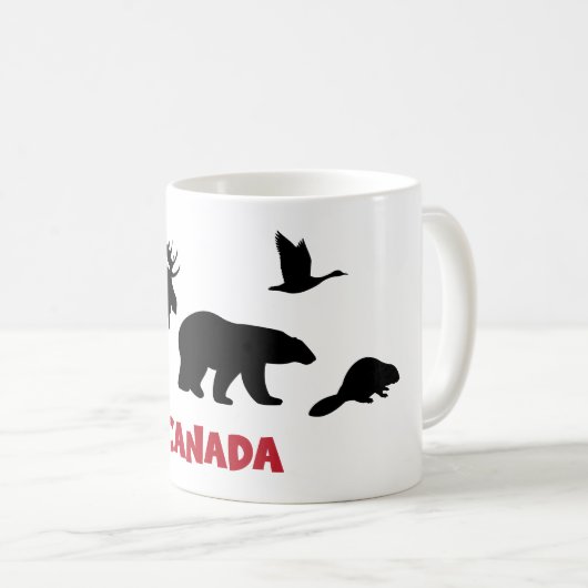 Kanadische Wildtiere Kaffeetasse (VorderseiteRechts)