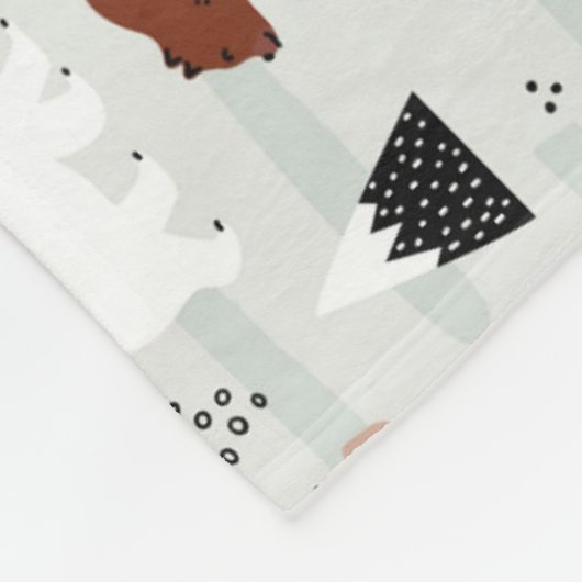 Kanadische Wildtiere Muster Elche Bären Fox Wolf Fleecedecke (Ecke)