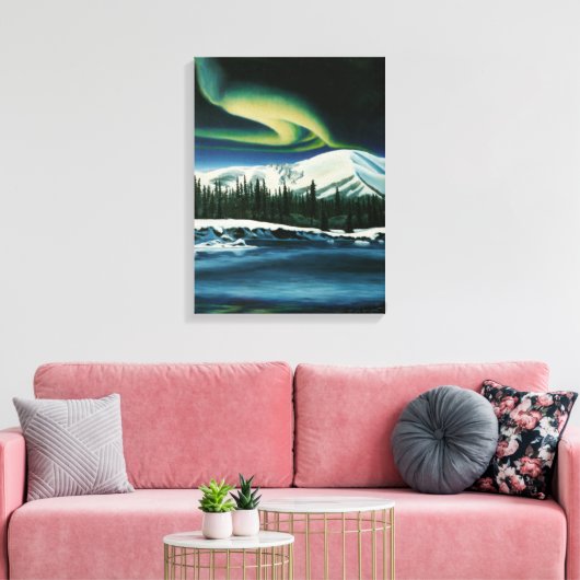 Kanadische Yukon Landschaftsmalerei Leinwand Print (Insitu (Wohnzimmer))