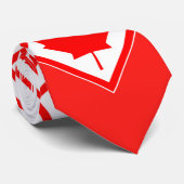 Kanadischer Ahorn auf Rot und Weiß Krawatte (Gerollt)