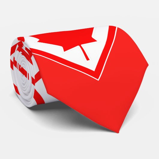 Kanadischer Ahorn auf Rot und Weiß Krawatte (Gerollt)