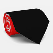 Kanadischer Ahorn auf Rot-Weiß-Schwarz Krawatte (Gerollt)