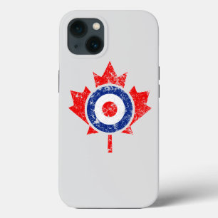 Kanadischer Ahornblatt-Rundel im Grunge-Mod-Stil iPhone Hülle