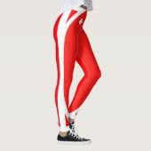 Kanadischer Ahornleaf auf Rot (umgekehrt) Leggings (Rechts)