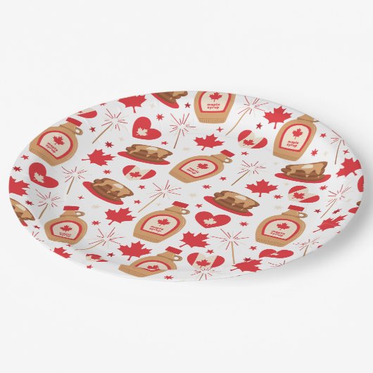 Kanadischer Ahornsirup Pappteller (Schrägansicht)