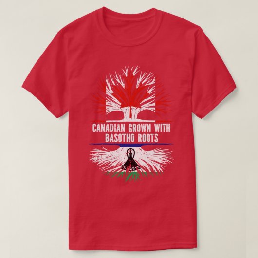 Kanadischer Anbau mit Basotho Roots Canada Flag T-Shirt (Design vorne)