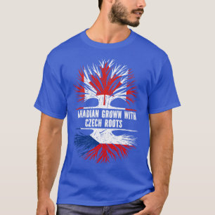 Kanadischer Anbau mit der Flagge der Tschechischen T-Shirt