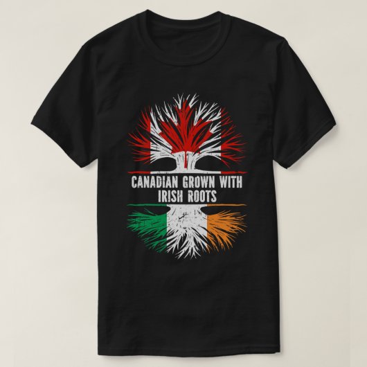 Kanadischer Anbau mit Irish Roots Canada Flag T-Shirt (Design vorne)