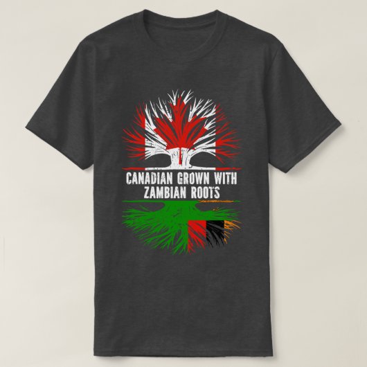 Kanadischer Anbau mit sambischer Roots-Kanada-Flag T-Shirt (Design vorne)