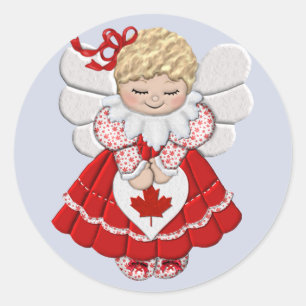 Kanadischer Angel Runder Aufkleber