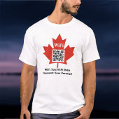 Kanadischer Bar Wifi Plus QR Code Plus Adresse auf T-Shirt
