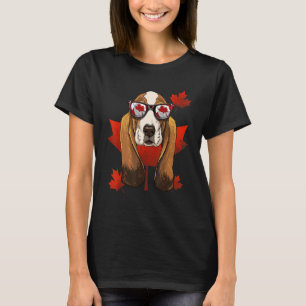 Kanadischer Basset Hound Hund Hunde Ahornapfel Blä T-Shirt
