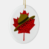 Kanadischer Berghut auf Red Maple Leaf Keramik Ornament (Rechts)