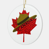 Kanadischer Berghut auf Red Maple Leaf Keramik Ornament (Links)