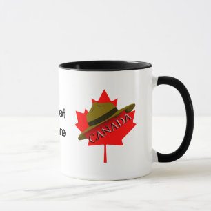 Kanadischer Berghut auf Red Maple Leaf Tasse