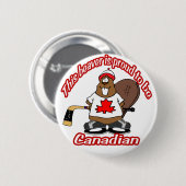 Kanadischer Biber-Knopf Button (Vorne & Hinten)