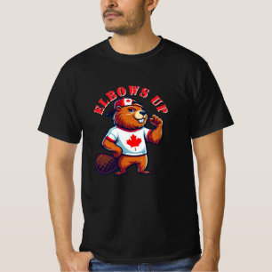 Kanadischer Biber mit erhobenen Ellenbogen T-Shirt