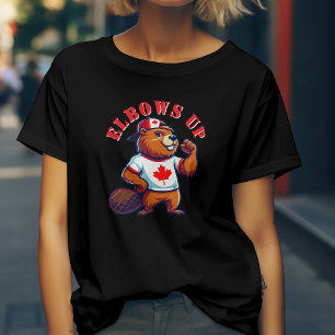 Kanadischer Biber mit erhobenen Ellenbogen T-Shirt