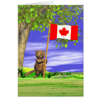 Kanadischer Biber und Flagge