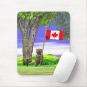 Kanadischer Biber und Flagge Mousepad (Mit Mouse)