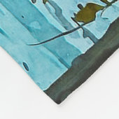 Kanadischer Elch & Wintermond Fleecedecke (Ecke)