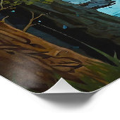 Kanadischer Elch & Wintermond Poster (Ecke)