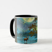 Kanadischer Elch & Wintermond Tasse (Vorderseite Links)