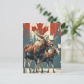 Kanadischer Elchschwanz Postkarte (Stehend Vorderseite)