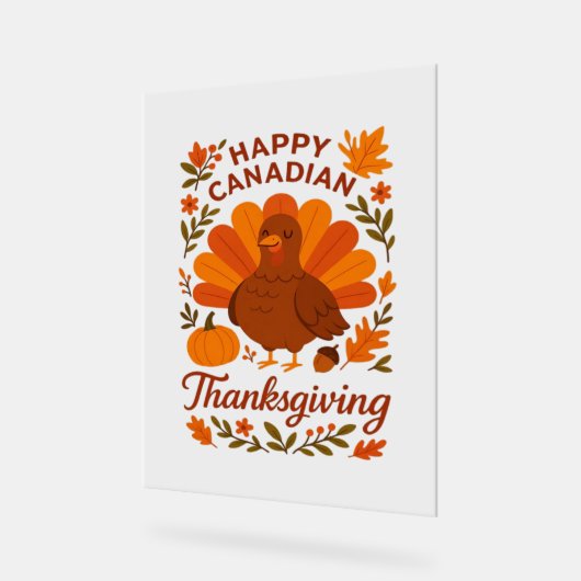 Kanadischer Erntedank Herbstfeier Klassik T Acrylschild (Winkel)