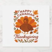 Kanadischer Erntedank Herbstfeier Klassik T Schaumweinetikett (Einzelnes Label)