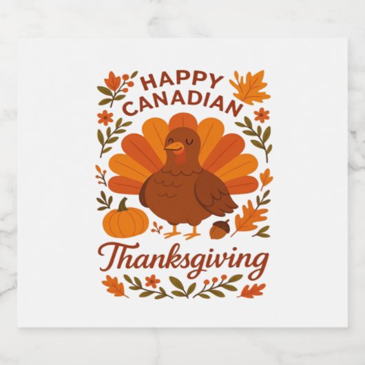 Kanadischer Erntedank Herbstfeier Klassik T Schaumweinetikett (Einzelnes Label)