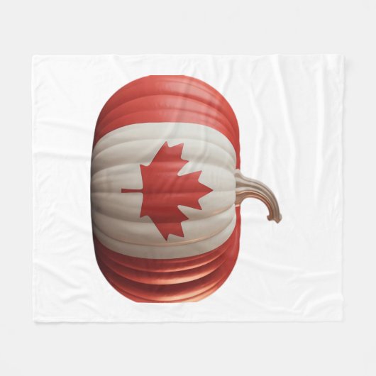 Kanadischer Erntedank Pumpkin Maple Leaf über Fleecedecke (Vorderseite (Horizontal))